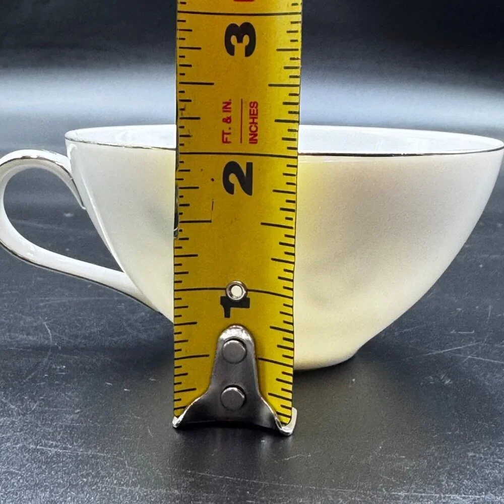 Vintage Sone China Platinum Trim Floral Teacup & Saucer Collectible Porcelain